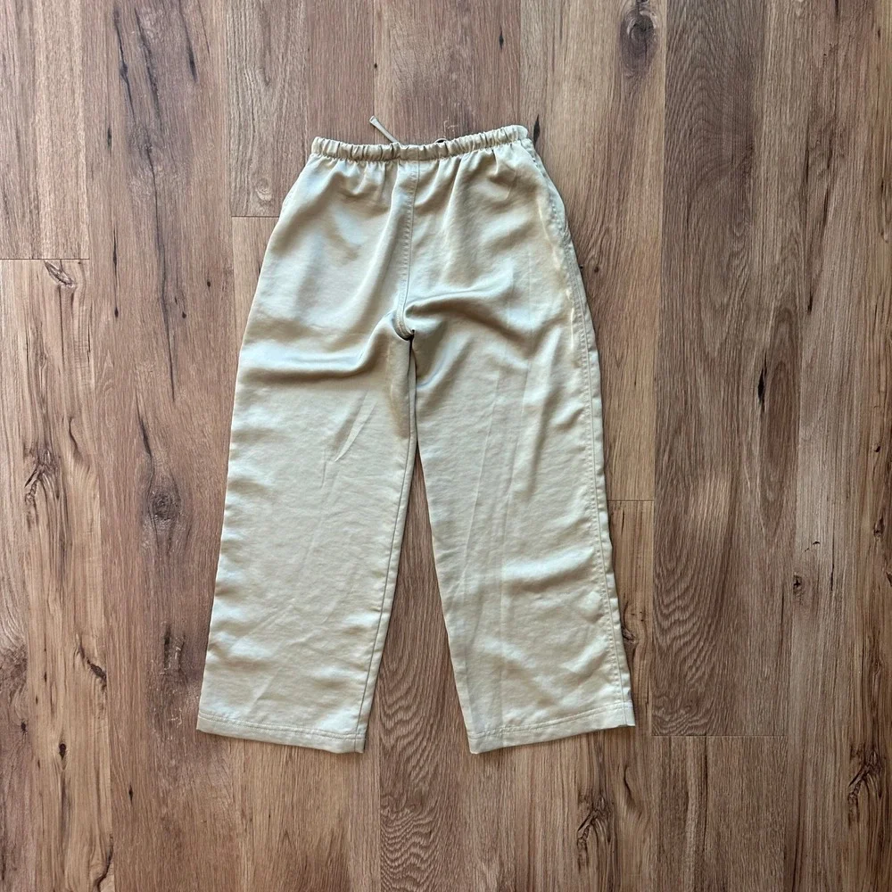 Art Class Girls‎ Champagne Gold Satin Wide Leg Drawstring Pants Size S 6/7